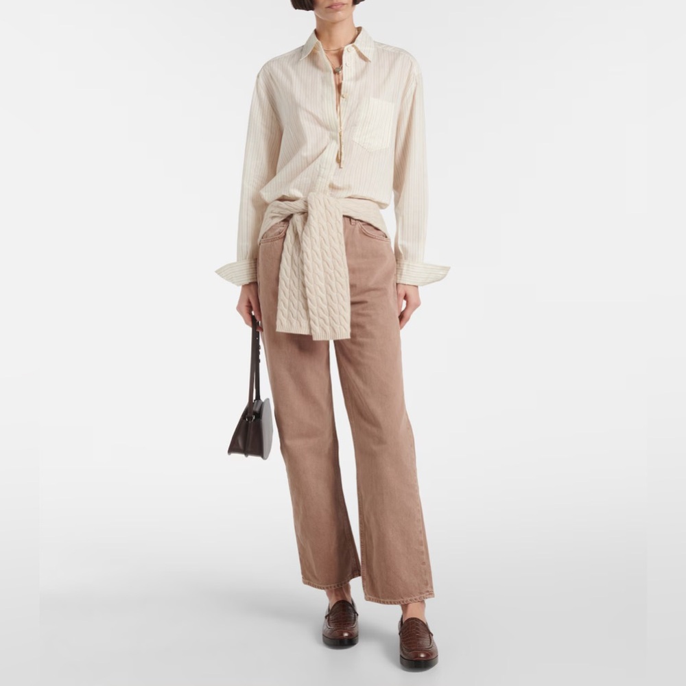 Veronica Beard Daniella High Rise Straight Leg Ankle Jeans - Tan - Size 29
